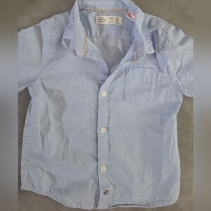 Zara Boys Light Blue Button Down Shirt Long Sleeve Size 2T/3T